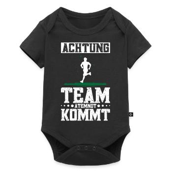 Waldlauf Joggen Training Laufen im Wald - Baby Premium Kurzarmbody - Schwarz - Vorne