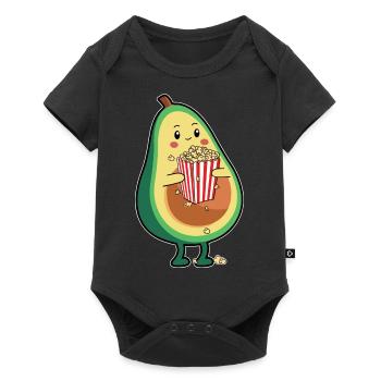 Soirée cinéma Mignon Funny Kids Avocat Popcorn - Body à manches courtes Premium Bébé - noir - Devant