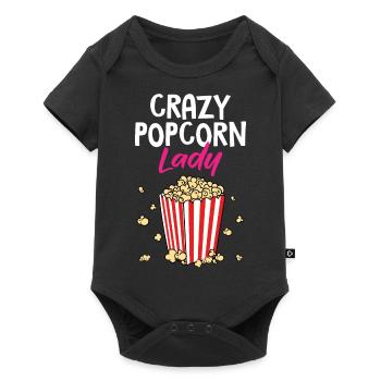 Femmes Cinéma Snack Soirée Cinéma Drôle Crazy Popcorn - Body à manches courtes Premium Bébé - noir - Devant