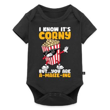 Je sais que c’est ringard mais tu es un drôle de po de maïs - Body à manches courtes Premium Bébé - noir - Devant