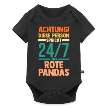 Roter Panda - Baby Premium Kurzarmbody - Schwarz - Vorne