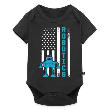 Robotique Drapeau Américain USA Droid Builder 4ème De Ju - Body à manches courtes Premium Bébé - noir - Devant