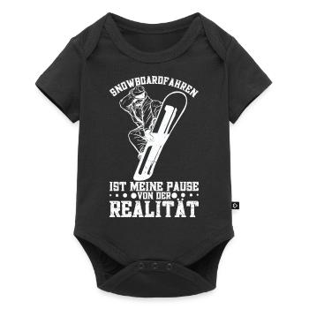 Snowboardfahrer Schnee Snowboarden Wintersport - Baby Premium Kurzarmbody - Schwarz - Vorne