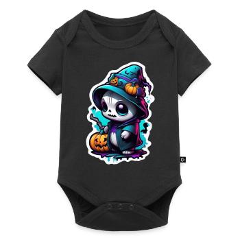 Halloween - Monster mit Hexenhut - Baby Premium Kurzarmbody - Schwarz - Vorne