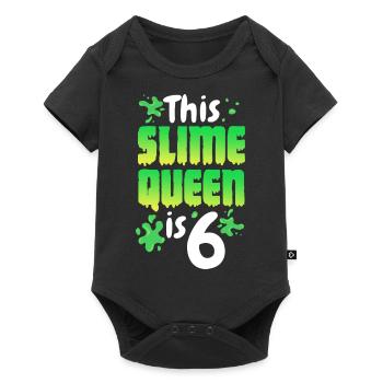 Cette reine de slime a 6 ans - Body à manches courtes Premium Bébé - noir - Devant