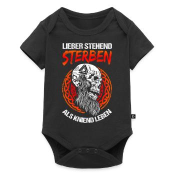 Better to die standing than to live on your knees tattoo deu - Baby Premium short-sleeve bodysuit - black - Front