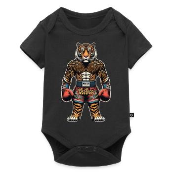 Cool Muay Thai Tiger Thai Boxen und Kickboxen - Baby Premium Kurzarmbody - Schwarz - Vorne