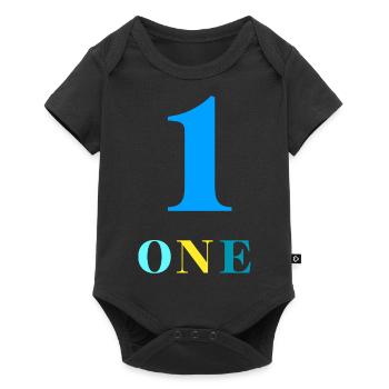One-1e anniversaire - Body à manches courtes Premium Bébé - noir - Devant