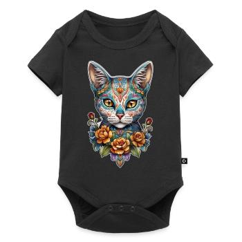 Cat Mexico - Dia de los Muertos - Baby Premium short-sleeve bodysuit - black - Front