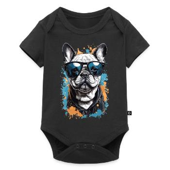 Cool Dog - Bouledogue français élégant - Body à manches courtes Premium Bébé - noir - Devant