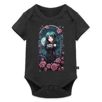 Gothic Pastel Anime Girl Victorian with Roses - Baby Premium short-sleeve bodysuit - black - Front