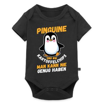 Pinguin - Baby Premium Kurzarmbody - Schwarz - Vorne