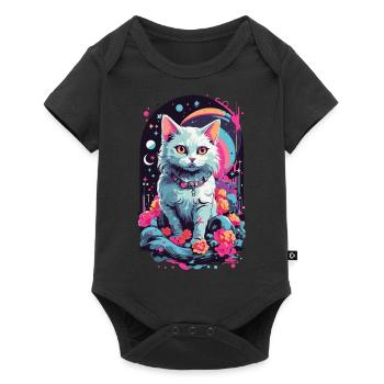 Mystique Pastel Goth chat esthétique nuit - Body à manches courtes Premium Bébé - noir - Devant