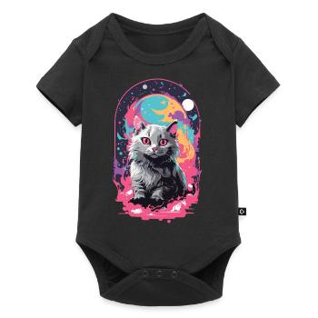 Cat Goth Pastel Psychedelic Weirdcore Design - Baby Premium short-sleeve bodysuit - black - Front