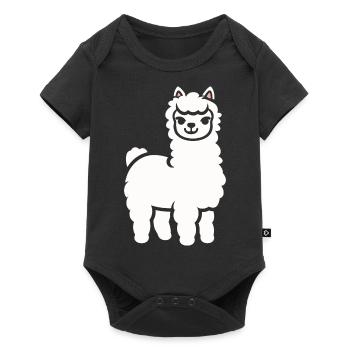 Cute little llama humor - Baby Premium short-sleeve bodysuit - black - Front
