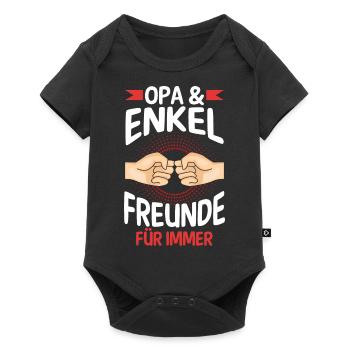Großvater Opa und Enkel - Baby Premium Kurzarmbody - Schwarz - Vorne