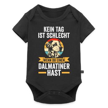Hund Dalmatiner - Baby Premium Kurzarmbody - Schwarz - Vorne