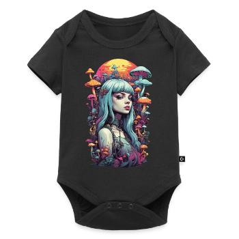 Spiritual Mushroom World Goa Girl Design - Baby Premium short-sleeve bodysuit - black - Front