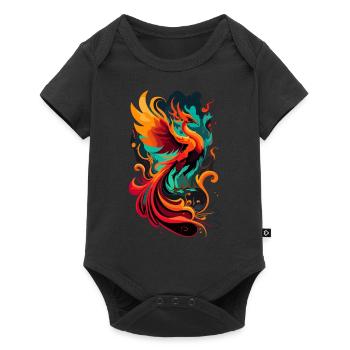 Phönix aus der Asche – Feuervogel der Wiedergeburt - Baby Premium Kurzarmbody - Schwarz - Vorne