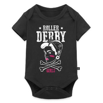 Roller Derby Skater Girl Rollerblading Inline - Baby Premium short-sleeve bodysuit - black - Front