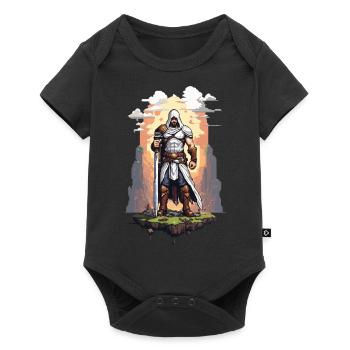 Retro Arcade Pixel Kunst Held Gaming Design - Baby Premium Kurzarmbody - Schwarz - Vorne