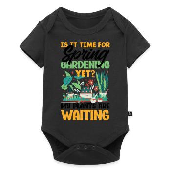 My Plants are Waiting Gardener's - Baby Premium Kurzarmbody - Schwarz - Vorne