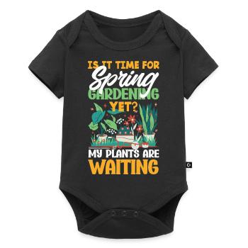 My Plants are Waiting Gardener's - Baby Premium Kurzarmbody - Schwarz - Vorne