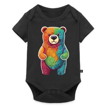 Cool coloré ours gommeux ours brun ours Animal - Body à manches courtes Premium Bébé - noir - Devant