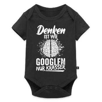 Penser, c’est comme chercher sur Google seulement des informations cérébrales grossières. - Body à manches courtes Premium Bébé - noir - Devant