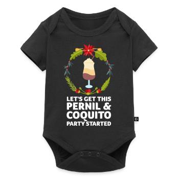 Coquito Et Pasteles Puerto Rico Navidad - Body à manches courtes Premium Bébé - noir - Devant