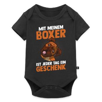 Dog German Boxer - Baby Premium short-sleeve bodysuit - black - Front