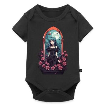 Goth E-Girl Dark Anime Roses Esthétique - Body à manches courtes Premium Bébé - noir - Devant