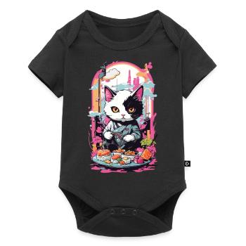 Kawaii Sushi Cat Pastel Goth Japan Style - Baby Premium short-sleeve bodysuit - black - Front