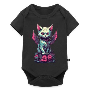 Goth Cat Vampire Demons Aesthetic - Baby Premium short-sleeve bodysuit - black - Front