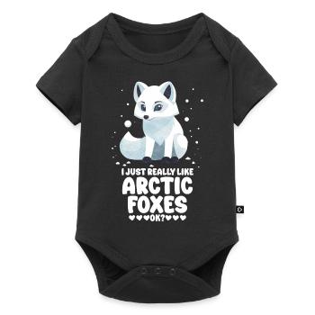 Cute arctic fox gift - Baby Premium short-sleeve bodysuit - black - Front