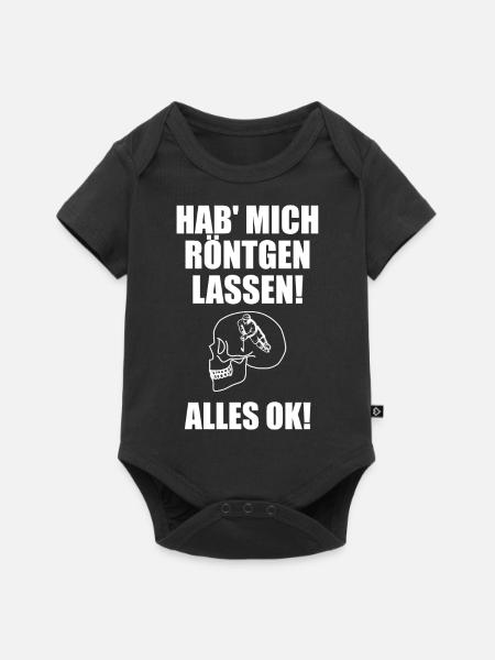 Hab mich röntgen lassen alles Ok Eishockey - Baby Premium Kurzarmbody - Schwarz
