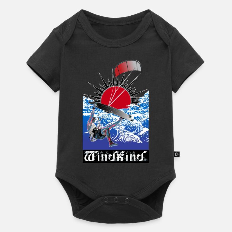 WINDKIND Große Welle - Baby Premium Kurzarmbody - Schwarz