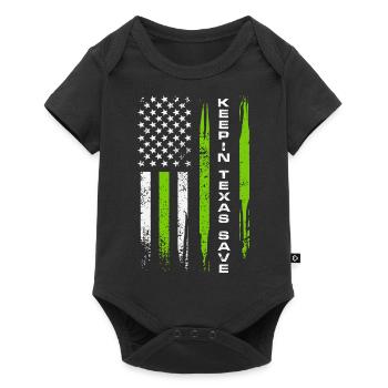 Keepin Texas Save American Flag Border Patrol - Baby Premium Kurzarmbody - Schwarz - Vorne