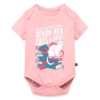 Katze Devon Rex Geschenk - Baby Premium Kurzarmbody - Rosa - Vorne