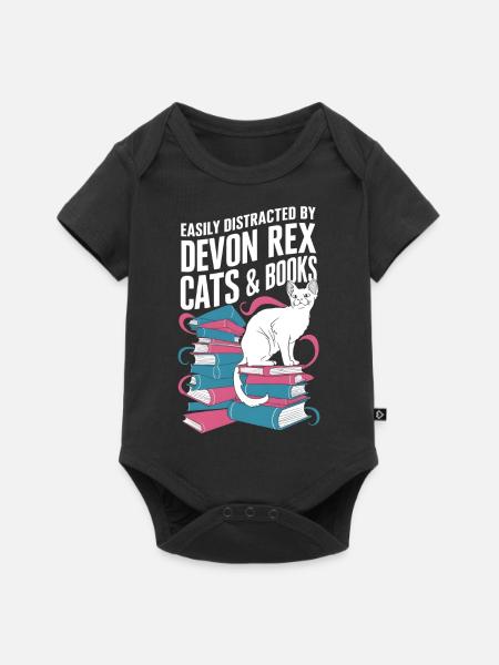Katze Devon Rex Geschenk - Baby Premium Kurzarmbody - Schwarz