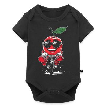 Kirschen Radfahren Auf Dem Fahrrad Geschenk - Baby Premium Kurzarmbody - Schwarz - Vorne