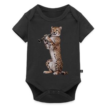 Gepard Klarinette - Baby Premium Kurzarmbody - Schwarz - Vorne