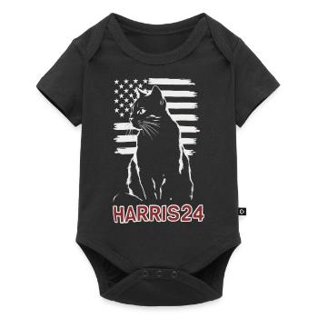 Kamala Harris 24 Cat Lady Supporter - Baby Premium short-sleeve bodysuit - black - Front