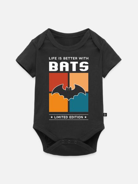 Bats - Baby Premium Kurzarmbody - Schwarz