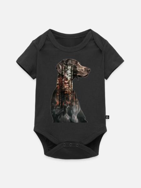 Weimaraner - Baby Premium Kurzarmbody - Schwarz