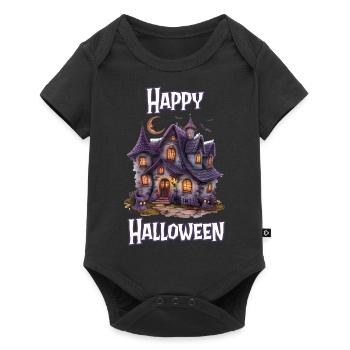 Halloween – Joyeux Halloween, maison hantée effrayante - Body à manches courtes Premium Bébé - noir - Devant