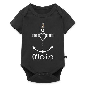 Moin Seagull Harbour Low German Coast Northern Germany - Baby Premium short-sleeve bodysuit - black - Front
