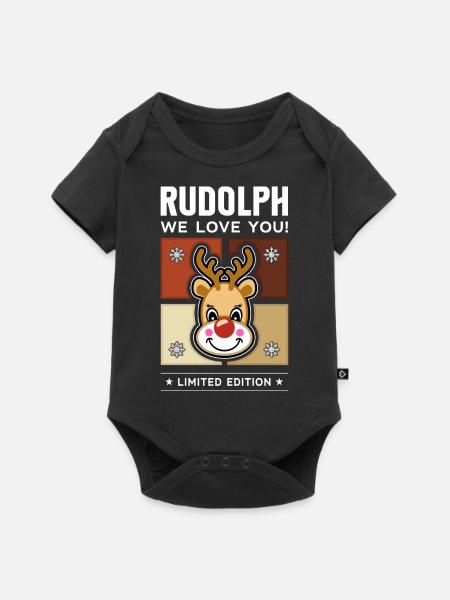 Rudolph - Baby Premium Kurzarmbody - Schwarz