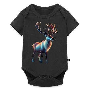 Conception de renne cool - Body à manches courtes Premium Bébé - noir - Devant