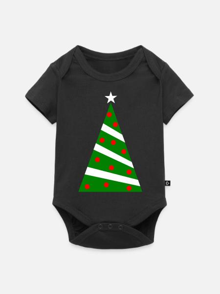 Weihnachtsbaum - Baby Premium Kurzarmbody - Schwarz